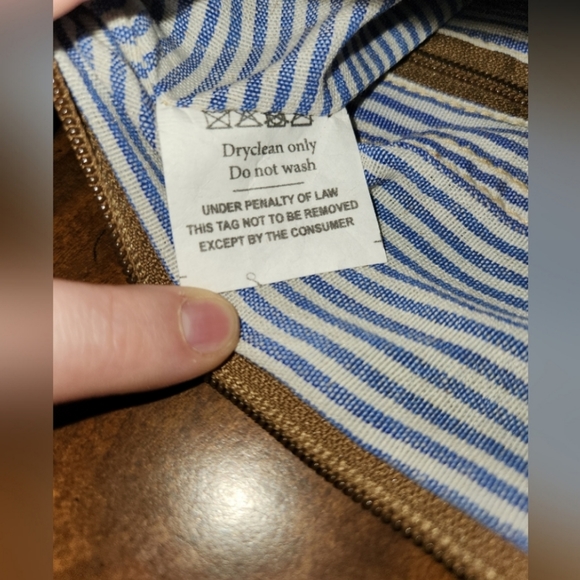 Olay nwot canvas pattern leather detail crossbody w/ fringe - Picture 10 of 11